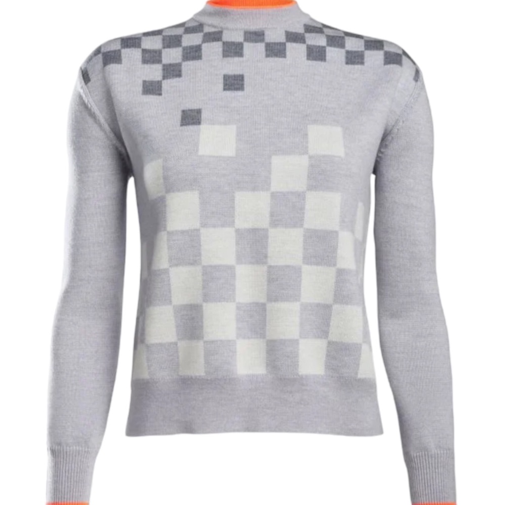 G/FORE Womens Jacquard Checkmate Crewneck Golf Sweater size Large - Picture 3 of 11